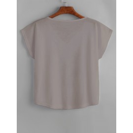 無地 Vネック シンプル Tシャツ 春夏 カジュアル 半袖 Tシャツ 婦人服