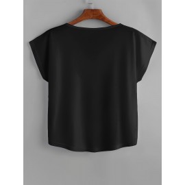 無地 Vネック シンプル Tシャツ 春夏 カジュアル 半袖 Tシャツ 婦人服