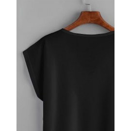 無地 Vネック シンプル Tシャツ 春夏 カジュアル 半袖 Tシャツ 婦人服