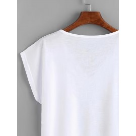 無地 Vネック シンプル Tシャツ 春夏 カジュアル 半袖 Tシャツ 婦人服