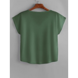 無地 Vネック シンプル Tシャツ 春夏 カジュアル 半袖 Tシャツ 婦人服