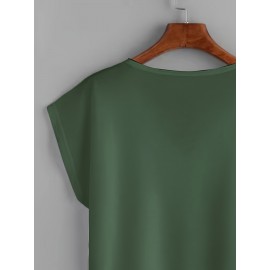 無地 Vネック シンプル Tシャツ 春夏 カジュアル 半袖 Tシャツ 婦人服