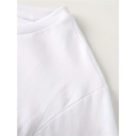 女性用カジュアル長袖Tシャツ、ハートデザイン付き - フリーサイズ、丸い首、秋・春用トップ、秋のカジュアルウェア | リラックスフィットトップ | 快適な服装