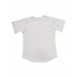 レディース ネイビーブルー 半袖Tシャツ - サマーコレクション、ゆったりフィット カジュアルトップス 抽象文字プリント ラウンドネック 軽量＆通気性生地