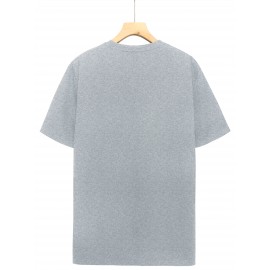 ESSENTIALS メンズ カジュアル グラフィックTシャツ - 大胆な英語プリント、黒地に白文字、レギュラーフィット ラウンドネック、洗濯機可 夏のアウトドア＆カジュアル服装必需品