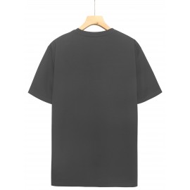 ESSENTIALS メンズ カジュアル グラフィックTシャツ - 大胆な英語プリント、黒地に白文字、レギュラーフィット ラウンドネック、洗濯機可 夏のアウトドア＆カジュアル服装必需品