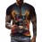 メンズ ノベルティ 3D ギターとスカルプリント Tシャツ、カジュアル クルーネック 半袖ティー、ポリエステル100% ニット生地、レギュラーフィット サマートップ、ミュージックTシャツ