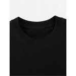 ブラックTシャツ、ラウンドデザイン、複雑なシンボルとテキスト、同性デザイン、プリントTシャツ100%コットン、カジュアルな快適さ、カジュアルウェアやギフトに最適、半袖001