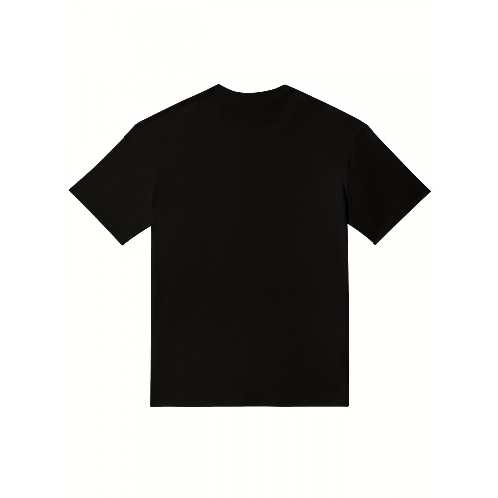 牛のカットデザインと箸のイラストが入ったブラックTシャツ、同性デザイン、プリントTシャツ100%コットン、カジュアルな快適さ、カジュアルウェアやギフトに最適、半袖001