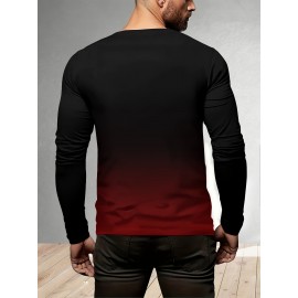 夏のメンズアニメーションスタイルTシャツ - ストリートパンクスパードAデザイン、カジュアルな長袖プルオーバー、トレンディなパターン、快適で多用途のアウトドアスポーツ用 (ランダムプリント)