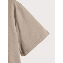 メンズ カジュアル 半袖Tシャツ ユーモラスなオランダ語スローガンプリント付き - 軽量で通気性のある生地、レギュラーフィット ラウンドネック 春夏アウトドア活動用 リラックススタイル トップ | 中程度のストレッチ素材