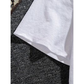 メンズ カジュアル 半袖Tシャツ ユーモラスなオランダ語スローガンプリント付き - 軽量で通気性のある生地、レギュラーフィット ラウンドネック 春夏アウトドア活動用 リラックススタイル トップ | 中程度のストレッチ素材