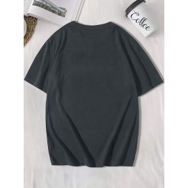 メンズ カジュアル 半袖Tシャツ ユーモラスなオランダ語スローガンプリント付き - 軽量で通気性のある生地、レギュラーフィット ラウンドネック 春夏アウトドア活動用 リラックススタイル トップ | 中程度のストレッチ素材