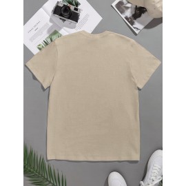 メンズ カジュアル 半袖Tシャツ ユーモラスなオランダ語スローガンプリント付き - 軽量で通気性のある生地、レギュラーフィット ラウンドネック 春夏アウトドア活動用 リラックススタイル トップ | 中程度のストレッチ素材