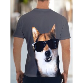 新作 動物の子犬 3Dデジタルプリント メンズカジュアルTシャツ 春夏秋用 -- ファッショナブル、クール、軽量、快適、通気性のある生地、着心地が良く、男性用のアウトドア半袖Tシャツに適しています。