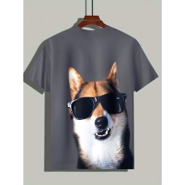 新作 動物の子犬 3Dデジタルプリント メンズカジュアルTシャツ 春夏秋用 -- ファッショナブル、クール、軽量、快適、通気性のある生地、着心地が良く、男性用のアウトドア半袖Tシャツに適しています。
