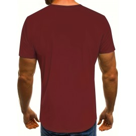 メンズ バイブラント パロット プリント Tシャツ - カジュアル サマー ヒップホップ ストリートウェア、クルーネック、半袖、ポリエステル生地 | 大胆なグラフィックデザイン | カジュアル服装に快適なフィット感