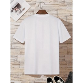 レトロな春夏メンズ半袖Tシャツ、面白いスローガン柄プリントトップス