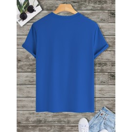 メンズ RELAX グラフィックイエローティーシャツ - カジュアルクルーネック、半袖、ポリエステルブレンド、夏用、透けない、ニット生地、カジュアルアウトフィットアパレル|グラフィックTシャツ|透けない素材