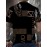メンズ 3Dアニマルプリント Tシャツ、クルーネック、半袖、レギュラーフィット、ポリエステル100%、ニット生地、わずかな伸縮性、オールシーズンカジュアルTシャツ、110gsm - ブラック