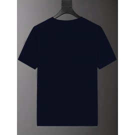 メンズ通気性速乾Tシャツ - ソフト、ストレッチ性、快適で「TAMIYA」スターデザイン - ナビーブルーカジュアルラウンドネックティー - カジュアルな服装に最適