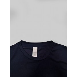 メンズ通気性速乾Tシャツ - ソフト、ストレッチ性、快適で「TAMIYA」スターデザイン - ナビーブルーカジュアルラウンドネックティー - カジュアルな服装に最適
