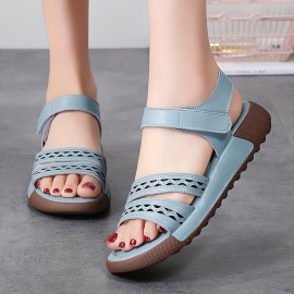 夏用レディースウェッジサンダル、華やか、調節可能、快適なソール