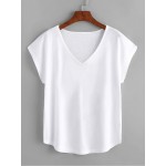 無地 Vネック シンプル Tシャツ 春夏 カジュアル 半袖 Tシャツ 婦人服