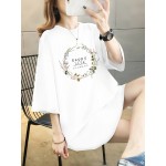 イディユアンワン レディース プラスサイズ オーバーサイズ 100％Tシャツ - アニメフローラルグラフィックプリント、ドロップショルダー リラックスフィット、軽量通気性サマーカジュアルトップ、洗濯機可