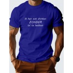 メンズ カジュアル 半袖Tシャツ ユーモラスなオランダ語スローガンプリント付き - 軽量で通気性のある生地、レギュラーフィット ラウンドネック 春夏アウトドア活動用 リラックススタイル トップ | 中程度のストレッチ素材