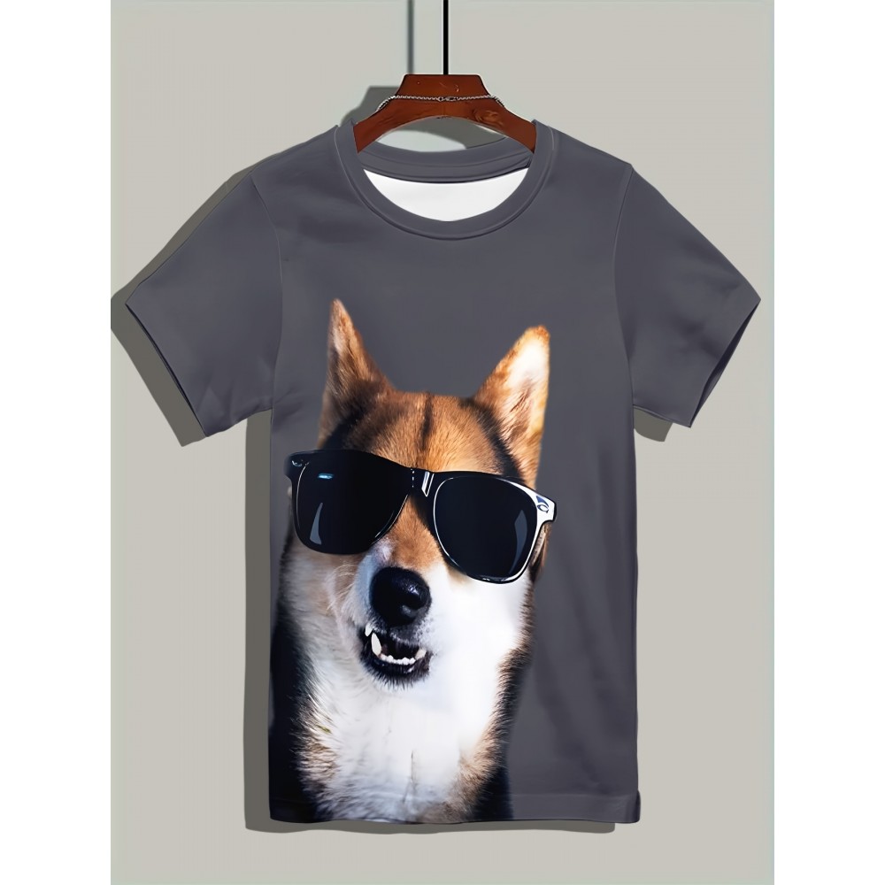 新作 動物の子犬 3Dデジタルプリント メンズカジュアルTシャツ 春夏秋用 -- ファッショナブル、クール、軽量、快適、通気性のある生地、着心地が良く、男性用のアウトドア半袖Tシャツに適しています。 新作 動物の子犬 3Dデジタルプリント メンズカジュアルTシャツ 春夏秋用 -- ファッショナブル、クール、軽量、快適、通気性のある生地、着心地が良く、男性用のアウトドア半袖Tシャツに適しています。