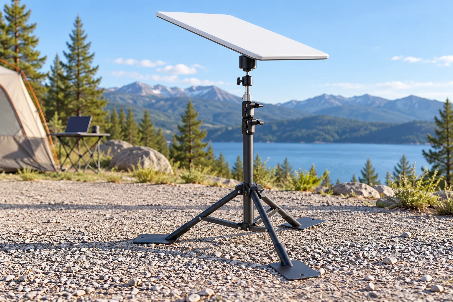 Portable campsite with C2 — AI-generated installation illustration