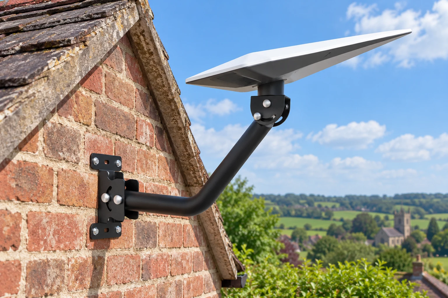 Cottage wall & eaves with V5-5 — AI-generated installation illustration